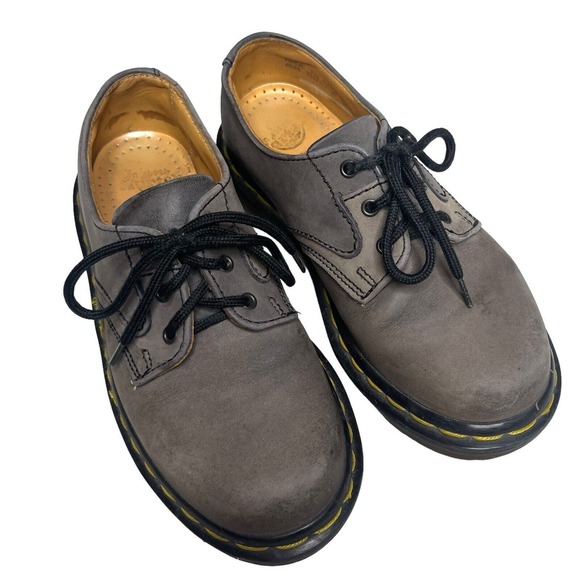 Dr. Martens Dusky Gray Leather Lace Up Kids Oxford Shoes Size 1 - Picture 2 of 8
